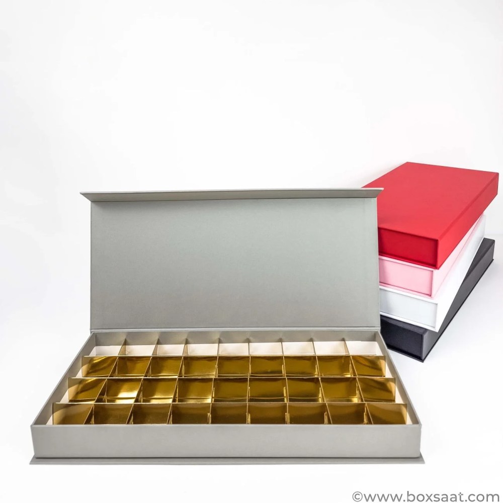Chocolate Box – 36 Pcs – 5 Colors – Magnetic Flap Model — Chocolate Box – 36 Pcs – 5 Colors – Magnetic Flap Model — ready-made or custom-branded with your logo, delivered across Dubai & the UAE.