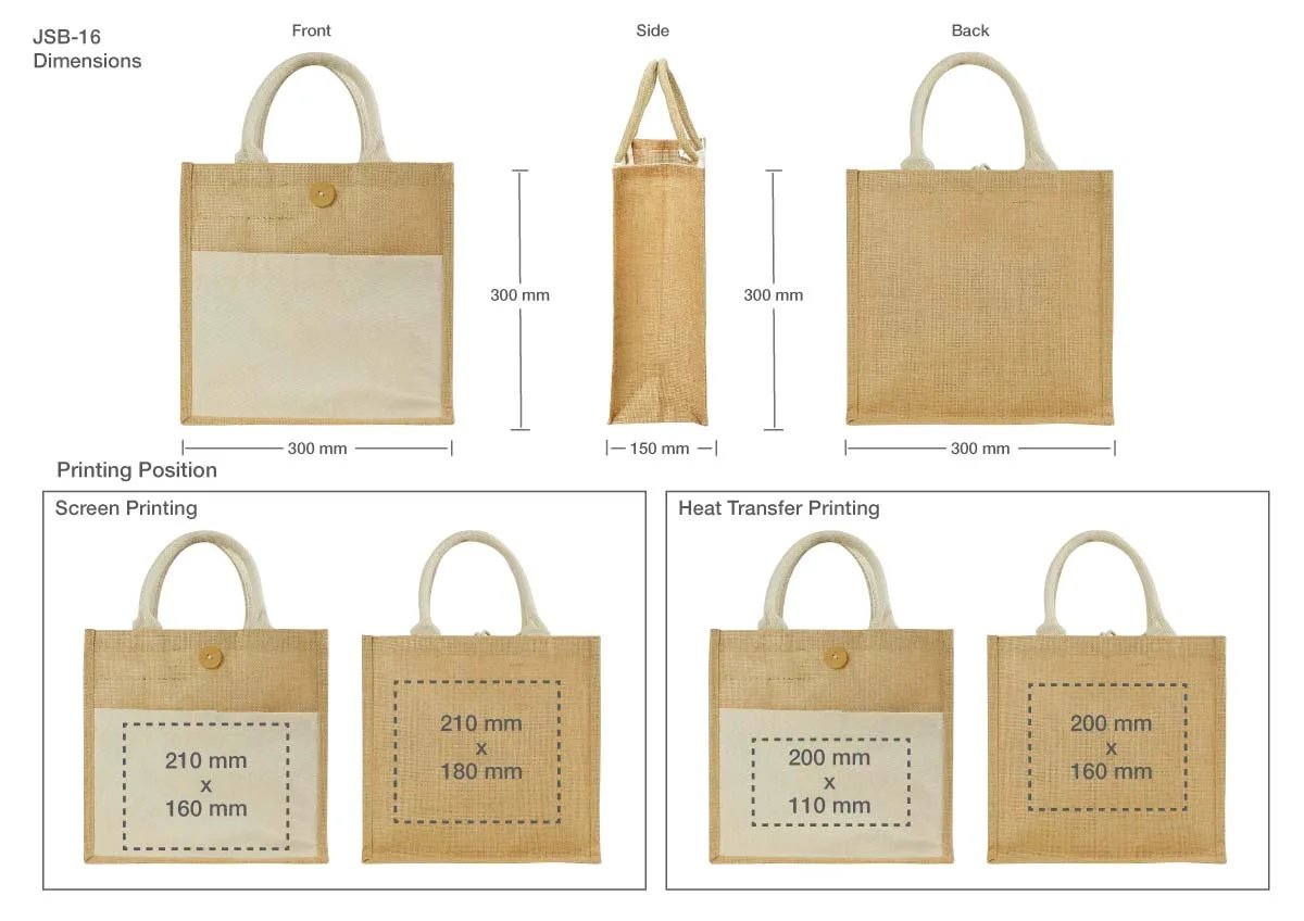 Jute Tote Bag — Jute Tote Bag branded to your artwork — 10oz natural cotton canvas options, screen print and full colour matching, produced in Dubai.
