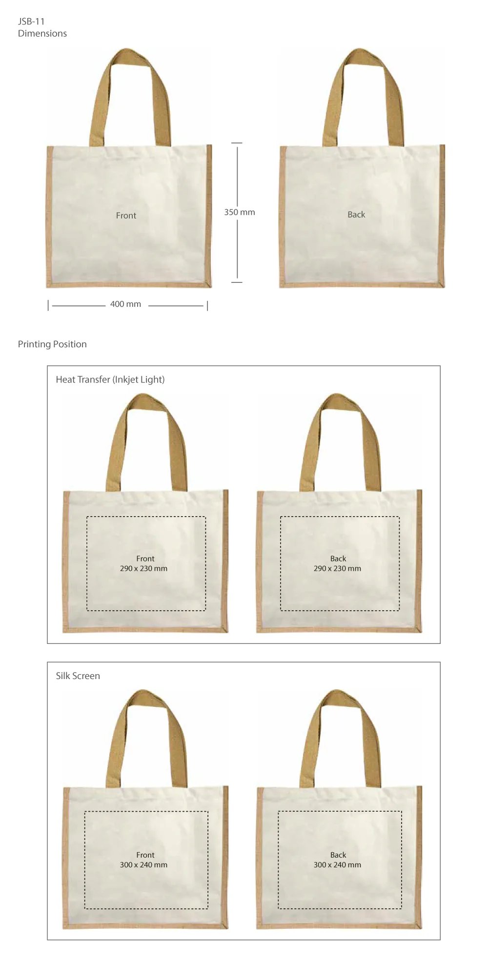 Cotton Jute Bags — Cotton Jute Bags branded to your artwork — 10oz natural cotton canvas options, screen print and full colour matching, produced in Dubai.