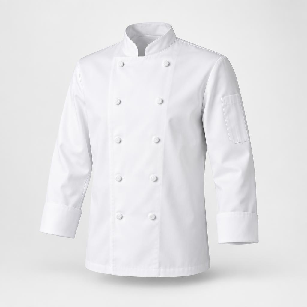 Chef Coats — Chef Coats branded to your artwork — 180gsm combed cotton options, screen printing and full colour matching, produced in Dubai.