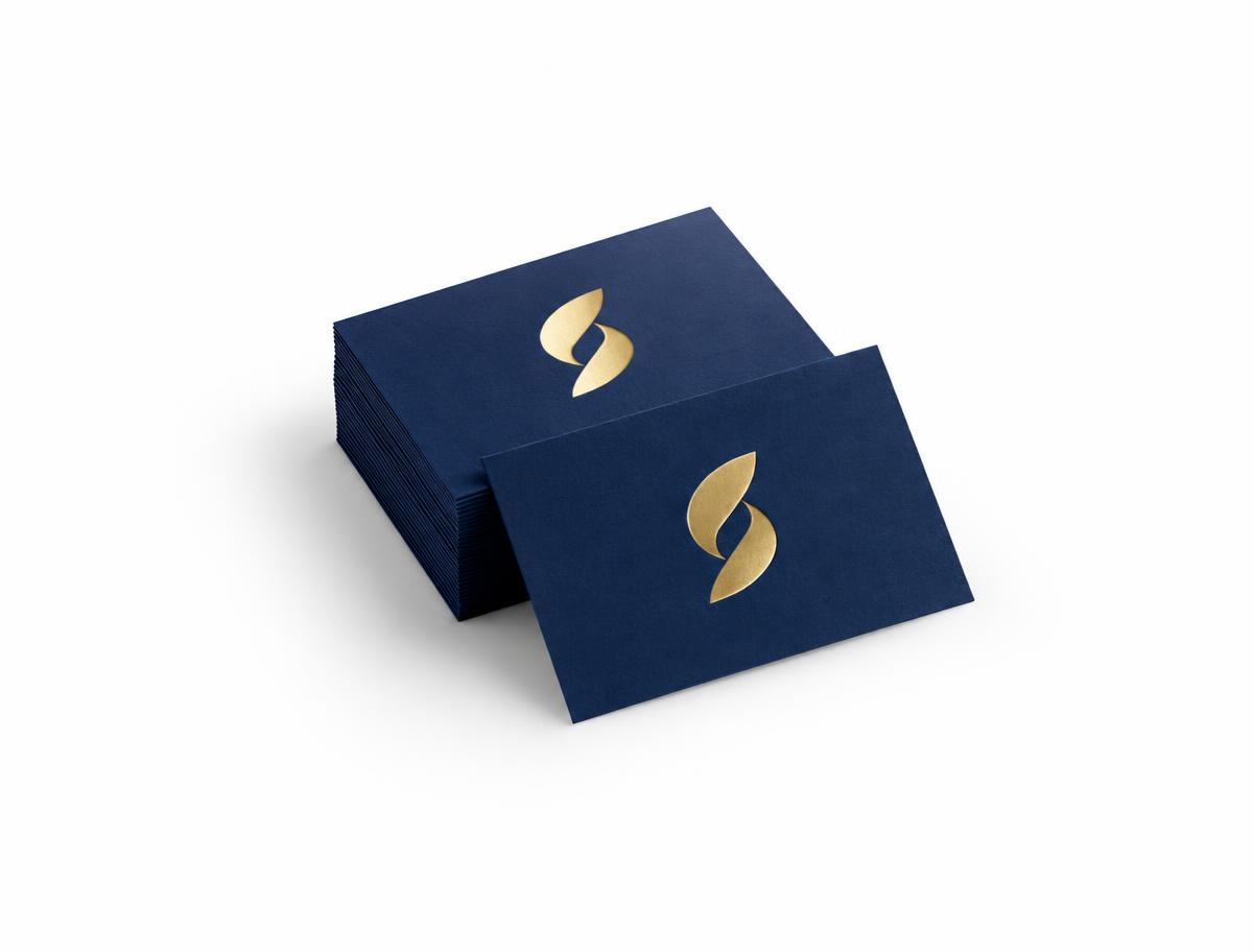 Foil Stamped Business Cards — Foil Stamped Business Cards branded to your artwork — 350gsm matt art card options, matt lamination and full colour matching, produced in Dubai.